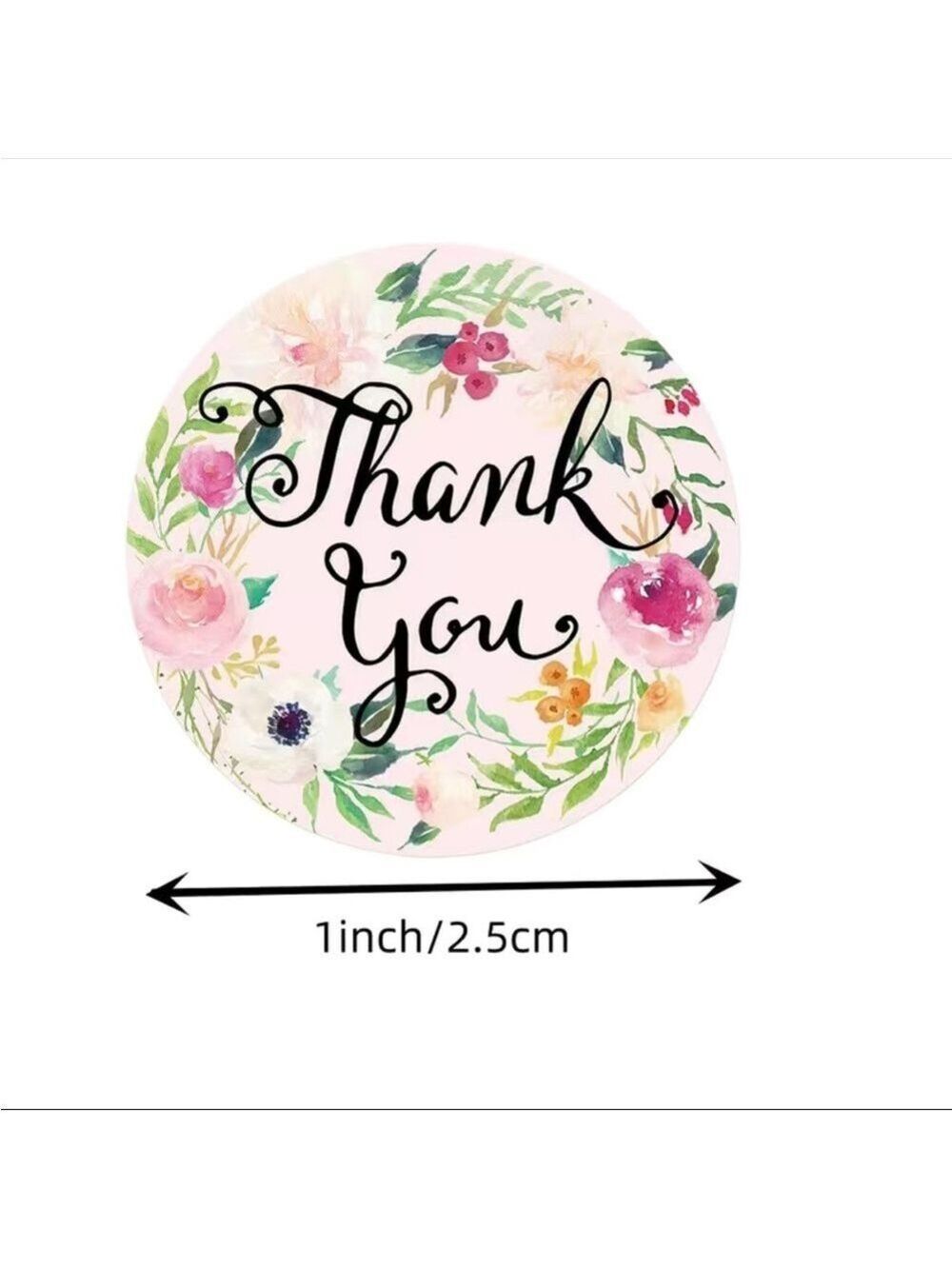 500 Roll Flowers Thank You Stickers PRICE IS FIRM - Picture 3 of 4